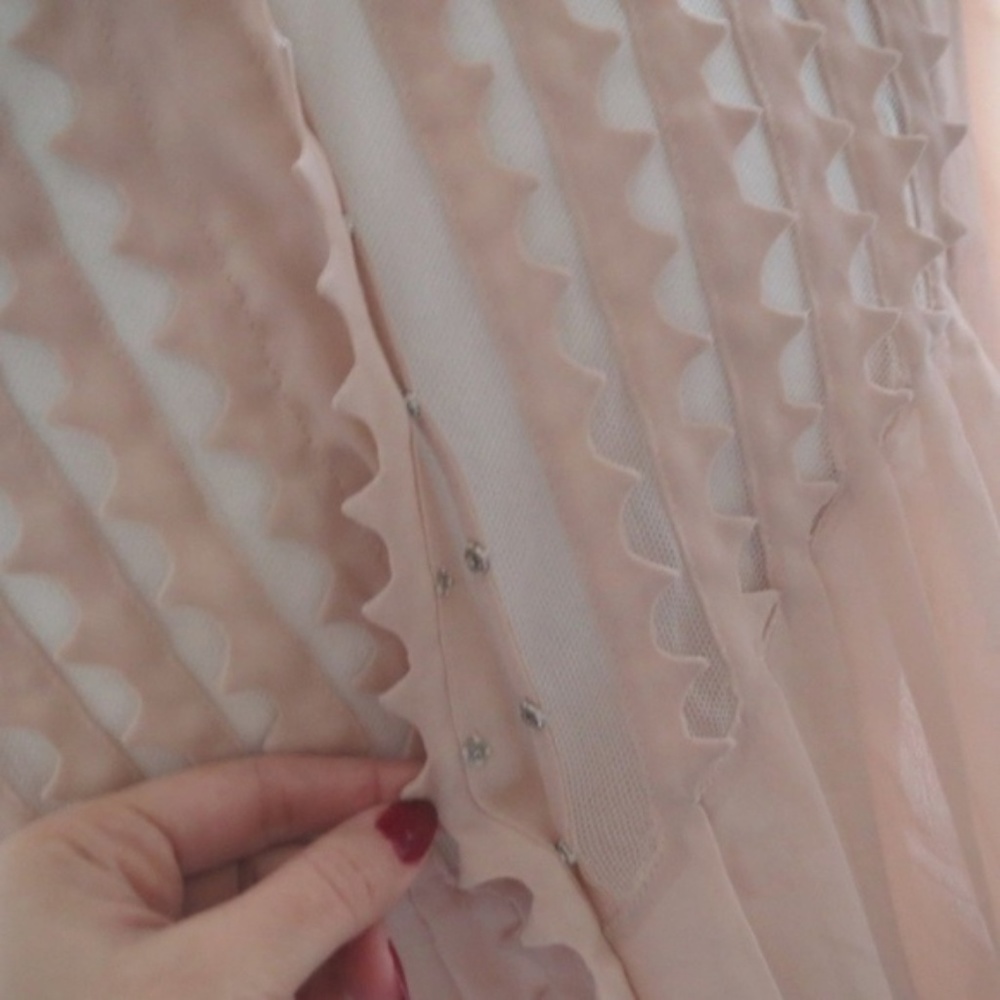 MAX AZRIA COUTURE RUNWAY PINK SHEER TOP EDGY S NEW - Picture 6 of 8